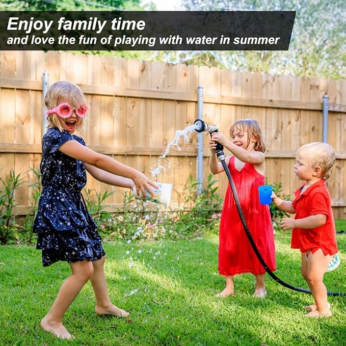 Garden Hose Nozzles,9 Spray Patterns Heavy Duty Metal Hose Sprayer Nozzle | Hose Nozzle Spray High Pressure Slip Resistant Water Sprayer for Plants & Lawns Watering,Car Washing and Pet Showering Gray