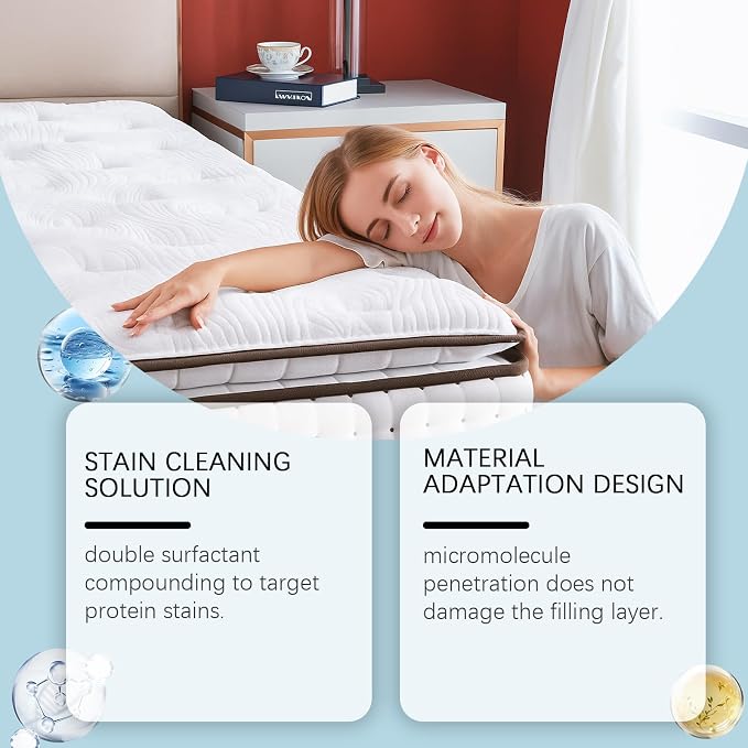 Powerful Mattress Yellow Stain Cleaner, Carpet Stain Remover, Urine Stains Remover for Mattress, Fabric Car Seat Cleaner, Oil Stains Removers for Clothes, No-Scrub Foam for Beds Sofa & Couch (1)