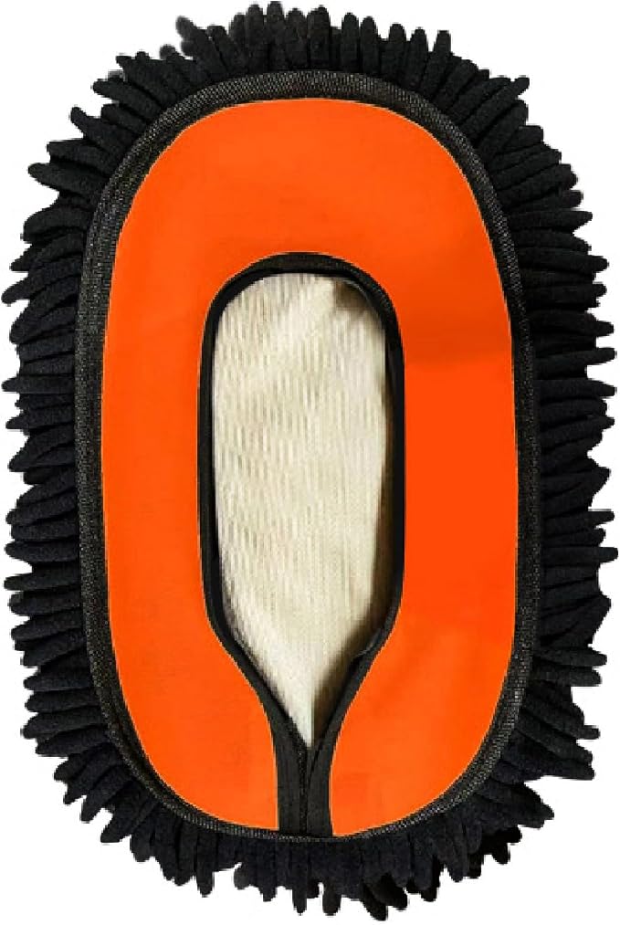 YeewayVeh Car Wash Brush Replacement Cover, Microfiber Mop, Orange | Compatible with 55" Long Handle Car Wash Mop, Universal Size, Detachable & Machine Washable