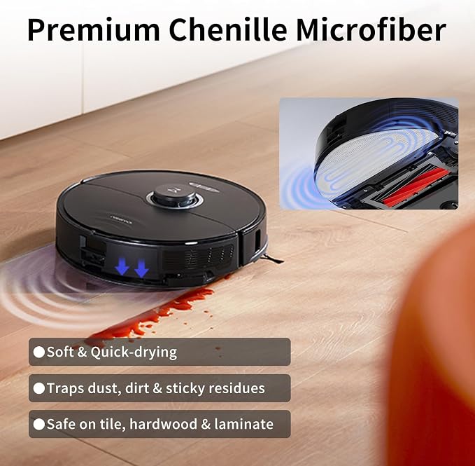 4 Pack Replacement Microfiber Mop Pads Compatible with Roborock Q10 S5 / Q10 S5+ / S8 Pro / Q10V / Q10 VF / S8 Pro+ / Q10V+ / Q10 VF+ / Q10 VF5+ MX Robot Vacuum Mop Cloths Accessories