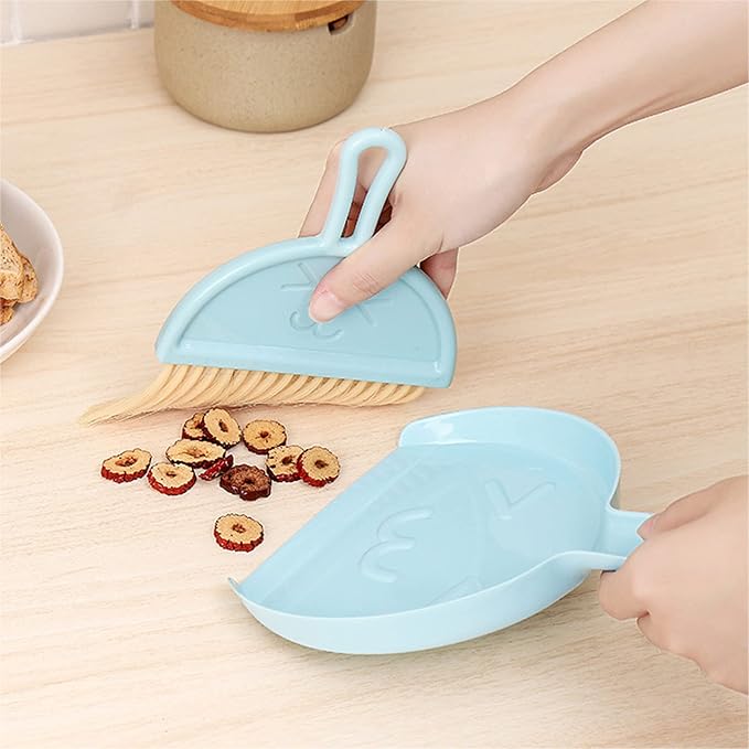 3PCS Mini Broom and Dustpan Set for Home, Car, Kitchen, Table, Kids - Durable Plastic Bristles, Handheld, Hangable, 3 Colors | Durable Plastic Bristles, Handheld, Hangable, 3 Colors