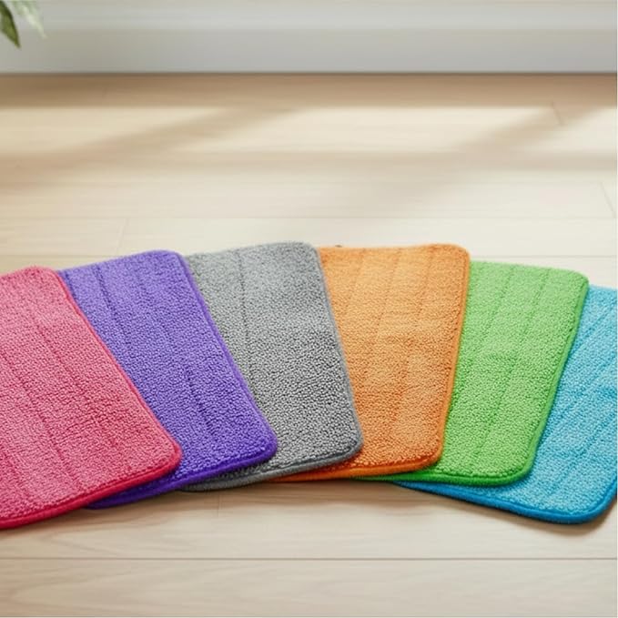 Microfiber Replacement Mop Pads, 18" x 6" Wet & Dry Home & Commercial Cleaning Refills, Colorful Reusable Floor Mop Pads, Washable Floor Cleaning Pads, 6 Pack | 6 Pack Microfiber Replacement Mop Pads, 18" x 6" Cleaning Refills, Colorful Reusable Floor ...