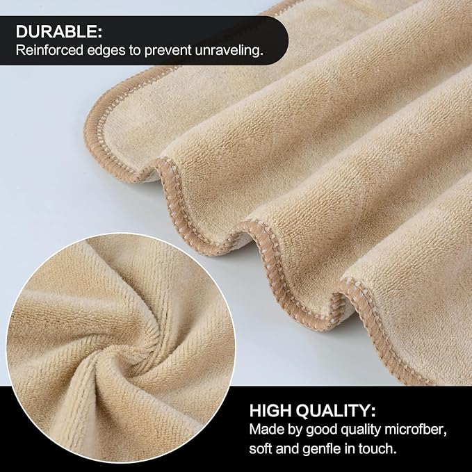 SINLAND Microfiber Facial Cloths Fast Drying Washcloth 12inch x 12inch Absorbent Face Wash Cloth Soft Makeup Remover Cloths