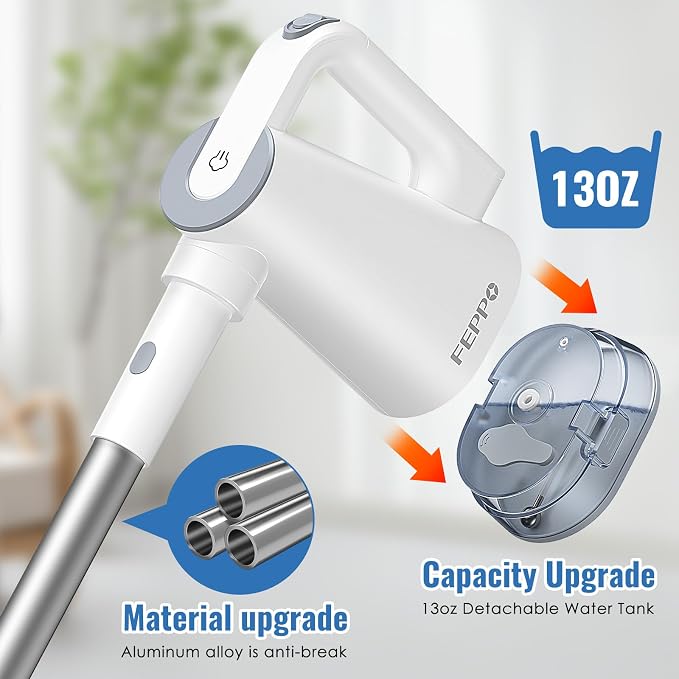 FEPPO Steam Mop & Detachable Handheld Steam Cleaner for Home and Floor Cleaning, 15s Heat-Up, 230°F Floor Steamer for Deep Cleaning with Multi-purpose Attachments Hardwood Floors, Tile,Grout,Furniture