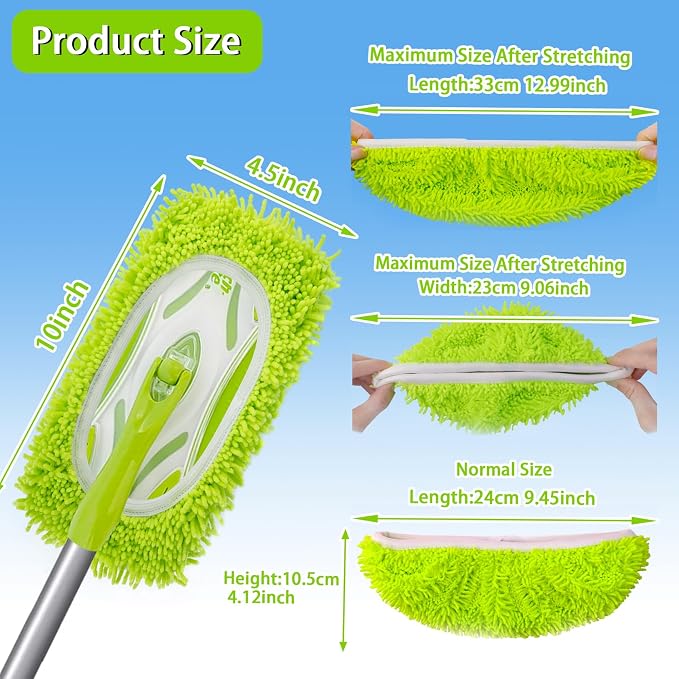 Unoutur Reusable Dry Sweeping Cloths Microfiber Wet Mop Pads Compatible with Swiffer Sweeper Mop Replacement Sweeping Mopping pad Refills for Hardwood Surface Floor Cleaning (4PCS)