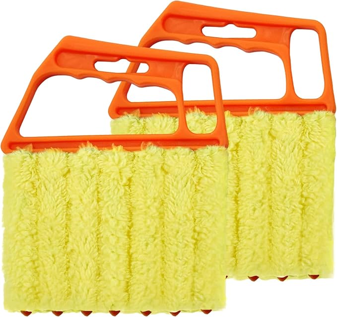 2 Pcs Blinds Cleaner Duster Tool 7 Finger Microfiber Washable Mini Window Dusters for Cleaning Dust Remova for Window Air Conditioner Vent Fans Venetian Shades Wood Blinds Dust Dirt