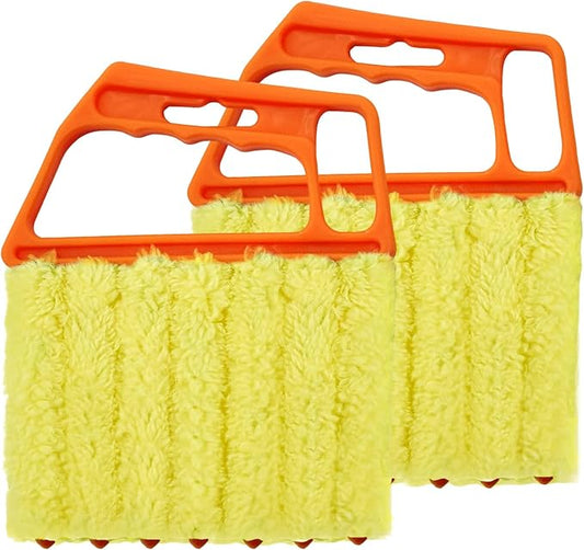 2 Pcs Blinds Cleaner Duster Tool 7 Finger Microfiber Washable Mini Window Dusters for Cleaning Dust Remova for Window Air Conditioner Vent Fans Venetian Shades Wood Blinds Dust Dirt