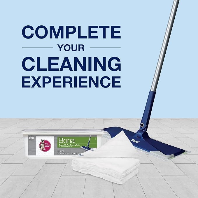 Bona Multi-Surface Floor Disposable Wet Cleaning Pads - 12-Pack