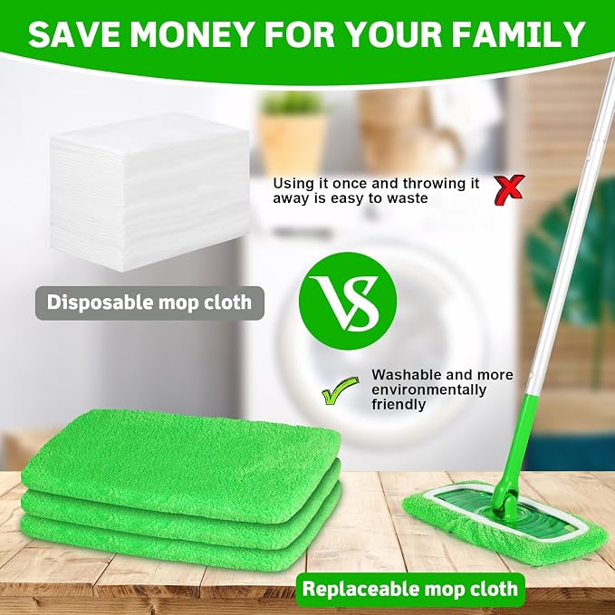 AmaVins 8Pk Reusable Microfiber Mop Pads for Swiffer Sweeper