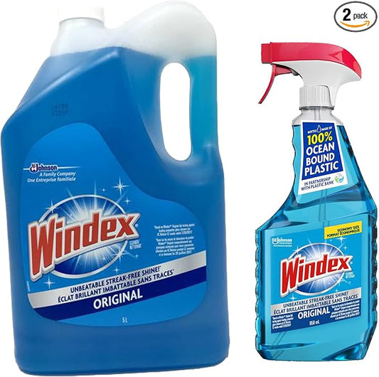 SC Johnson Windex Original Glass Cleaner Set: 5L refill +950 ml Trigger Spray