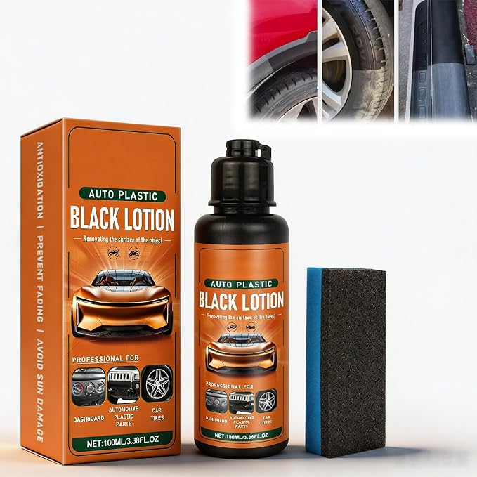 Auto Plastic Black Lotion, 2026 Upgrade Plastic Care for Car Interior, Auto Plastic Black Lotion, Can Restore The Luster of Faded Plastics and Rubbers (1PC)