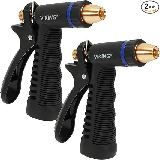 VIKING Hose Nozzle, Garden Hose Nozzle, Adjustable and Heavy Duty for Washing Car, Watering Plants, Washing Pets, and Home Use, 2 Pack
