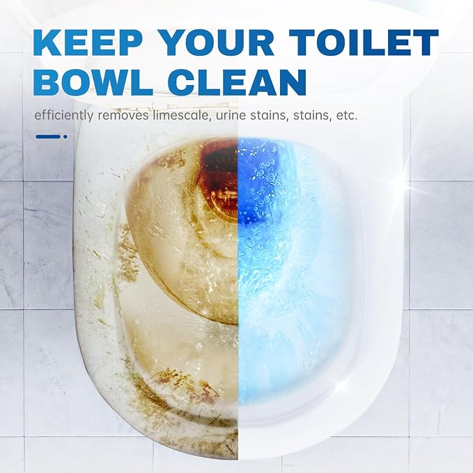 Vacplus Toilet Bowl Cleaners - 6 Pack, Automatic Long-Lasting Toilet Cleaner Bottles, Easy-to-Use & Powerful Cleaning
