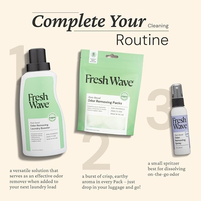 Fresh Wave Odor Eliminator Room Spray, 2 oz Travel Size, 2-Pack, Lavender | Plant oil formula with lime, pine needle, and cedarwood, Neutralizes air and fabric odors, Non-hazardous, Pet-safe