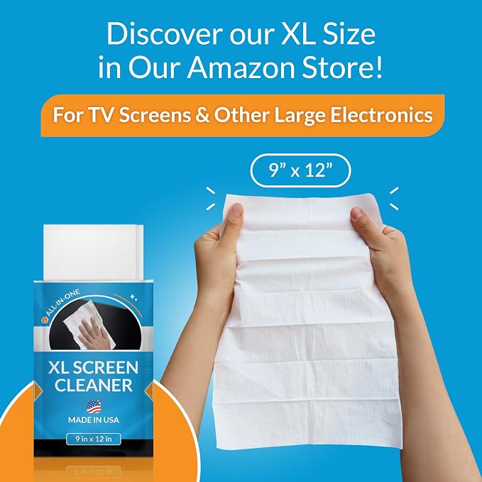 iCloth Screen Cleaner Wipes Individually Wrapped Travel Size Streak-Free (24 Large Wipes)