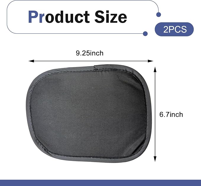 2 PCS Static Cling Car Window Shades, Mini Nylon Mesh Static Windshield Sun Shade, 9.25 x 6.7In Reusable Side Window Shield, Universal Sun Glare Protection Accessories (Black)