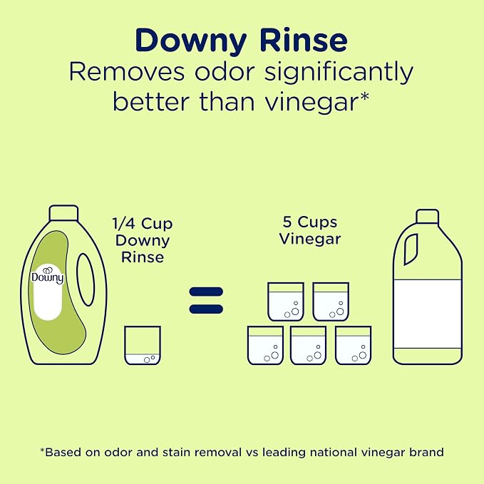 Downy Rinse Laundry Odor Remover, Active Fresh Scent, 62 FL OZ, Fabric Softener and Laundry Odor Removal Rinse