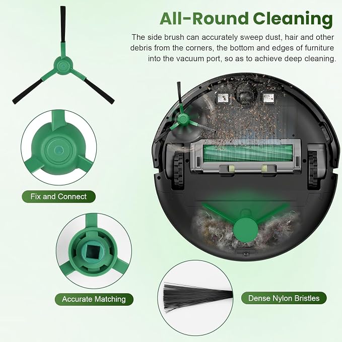 13P Replacement Parts for iRobot Roomba 205 DustCompactor Vac Robot Vacuum | include 2 Main Brushes, 4 Filters, 6 Side Brushes, 1 Cleaning Tool, Accessories Kit
