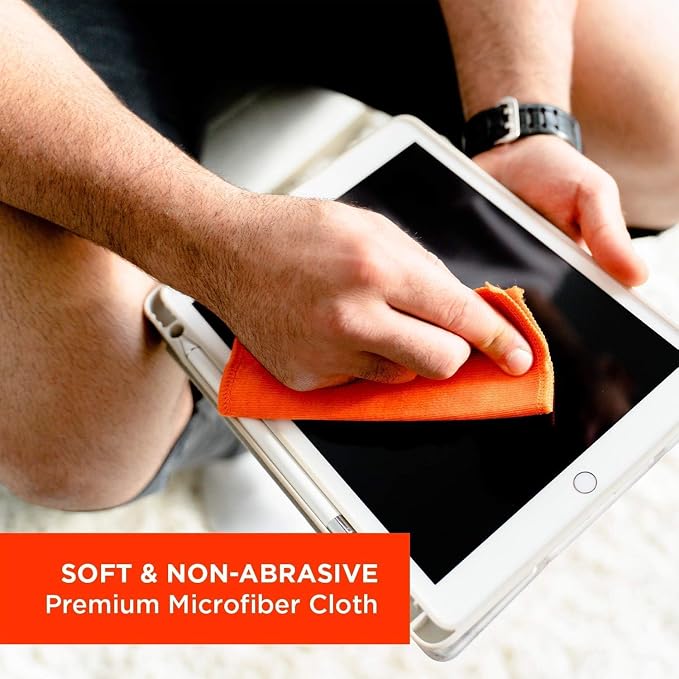 WHOOSH! Screen Cleaner Spray and Wipe [Set of 12] 3.4 fl oz + 1 Microfiber Cloth Wipes - Travel Size Electronic Cleaner for Car, Computer, Laptop, iPad, MacBook, Phone, Eyeglass - Lens Cleaner Kit