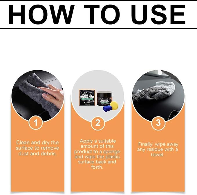 Trim Restorer Automotive 50g Polishing Car Detailing Kit | Vehicle Dashboard Cleaner Paste for Truck SUV RV Sedan Van Door Trim Bumpers Dashboard Wheel
