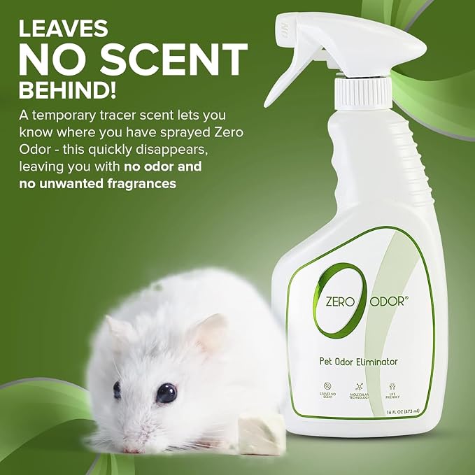 Zero Odor Pet Odor Eliminator, Air and Surface Odor Remover for Carpet, Furniture, and Pet Beds, Trigger Spray, 16 fl oz