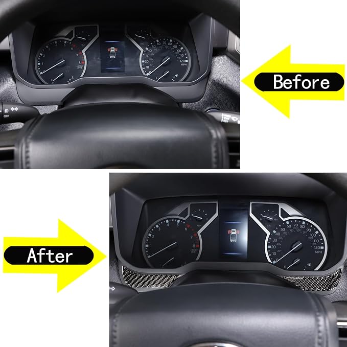 Aunginsy Car Center Control Dashboard Decorative Stickers Compatible with Toyota Tundra/Sequoia 2022-2024 Real Carbon Fiber Center Console Dashboard Panel Protection Cover Trim Stickers Accessories
