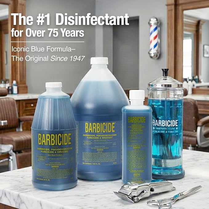 BARBICIDE Disinfectant Concentrate – Pint (16 Fl Oz) | EPA-Registered, Hospital-Grade Germicide for Salons & Barbershops | Anti-Rust Solution for Shears, Combs & Professional Tools