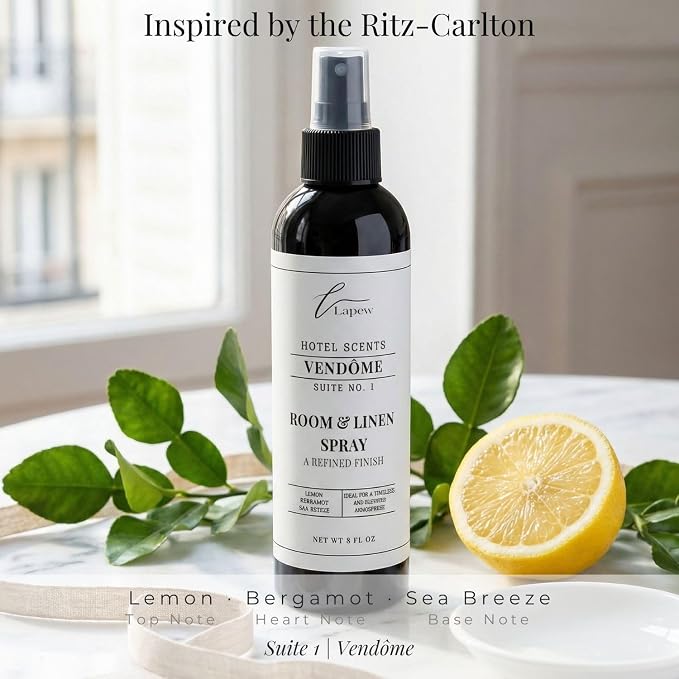 Lapew Hotel Scents Luxury Room Spray | Vendôme Suite 1 | Inspired by the Ritz-Carlton | Linen Spray Air Freshener & Fabric Spray | 8 fl oz