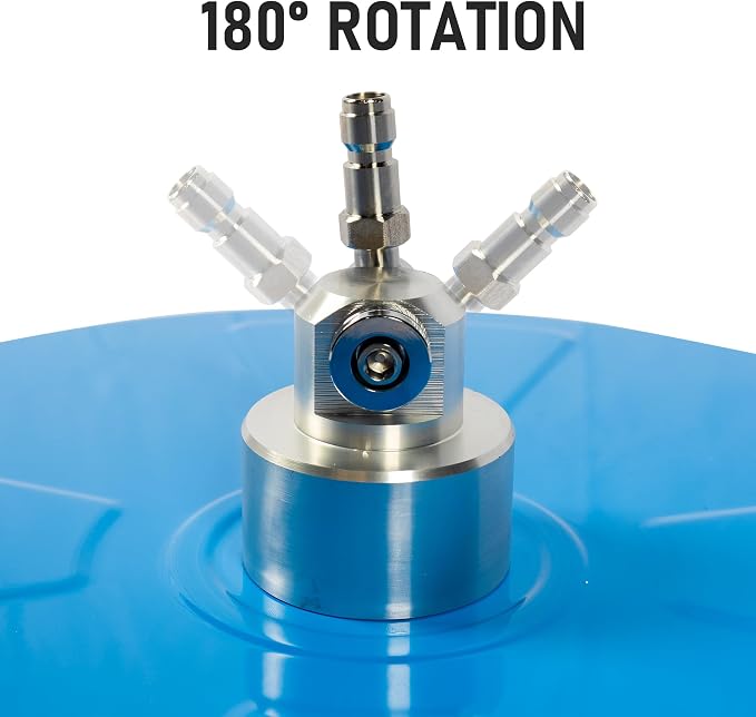 16" Pressure Washer Surface Cleaner with 4 Wheels, Coated Blue Stainless Steel Power Washer Surface Cleaner for Driveway Sidewalk Patio, 1/4" Quick Connector, 2 Extension Wand, 4000 PSI