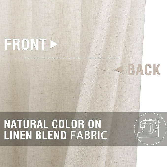 jinchan Lien Tier Curtains and Valances, 26x36, 3 Panels, Natural | Light filtering, rod pocket, cafe curtains, farmhouse, machine washable, small window decor, bathroom, laundry room, RV