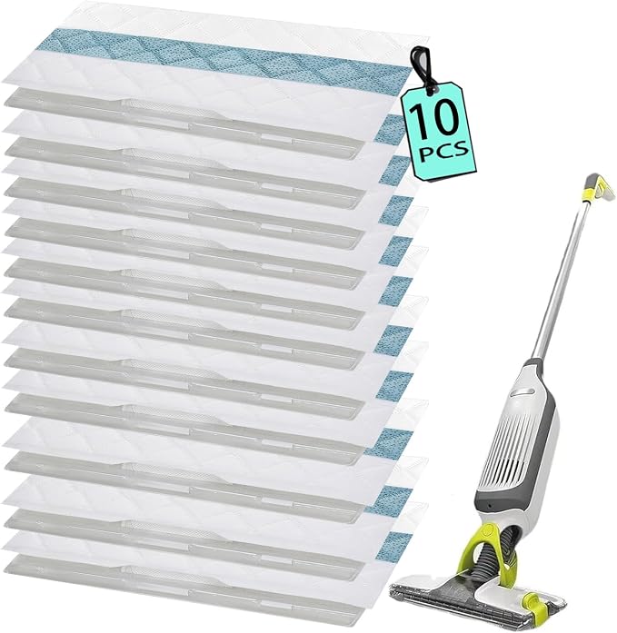 Disposable Replacement Pads Compatible with Shark Vac Mop VM250 VM251 VM252 VM200 VM190 VC205 QM250 VM200P12, Part No:VMP30 VMP10 VMP16,Replacement Pad Refills for Floor Cleaning, 10 Count