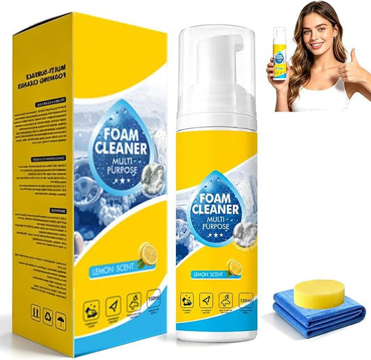 4-In-1 Multi-Enzyme Foam Cleaner, Powerful Cleaning, Foam Cleaner Multi Purpose, No-Rinse,Lemon Fresh Scent,Deep Clean Car,Kitchen,Bathroom,Sofa (1PCS)