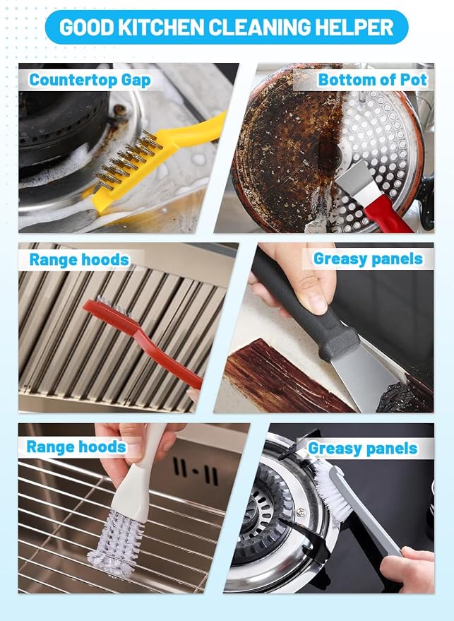 20Pcs Crevice Cleaning Brush Set, Hard Bristle Scrub Brushes for Gaps | Deep Cleaning Window Groove, Cleaning Brush for Sliding Door, Sill, Tile Lines, Shutter, Corner, Sink, Teapot, Bottle