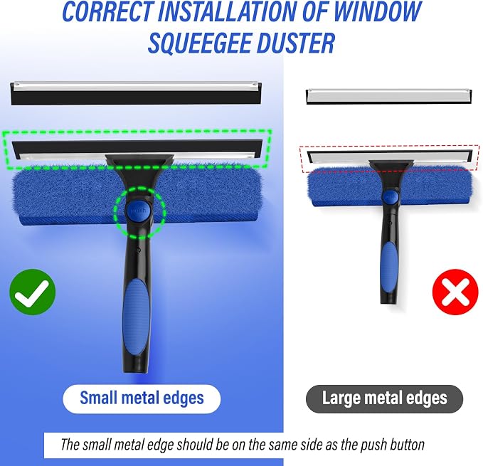 26FT High Window Washing Kit with Extension Pole | 2 in 1 Window Cleaning Squeegee Kit,Cobweb Duster with 5-20FT Telescoping Pole,High Reach Duster Kit for Outdoor, Indoor