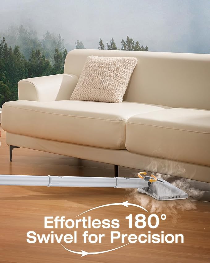 10-in-1 Steam Mop, Detachable Handheld Steam Cleaner for Multi-Surface | 350ml Tank,10s Heat-Up,248°F Steam Cleaner,2-Level Control,Swivel Head for Carpet,Floor,Tiles,BBQ grill,Car Accessories