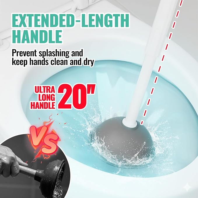 3in1 Toilet Brush and Plunger Set with Slim Crevice Tool and Holder | White bathroom decor, apartment essentials, home essentials, cleaning supplies, bathroom essentials for apartment living