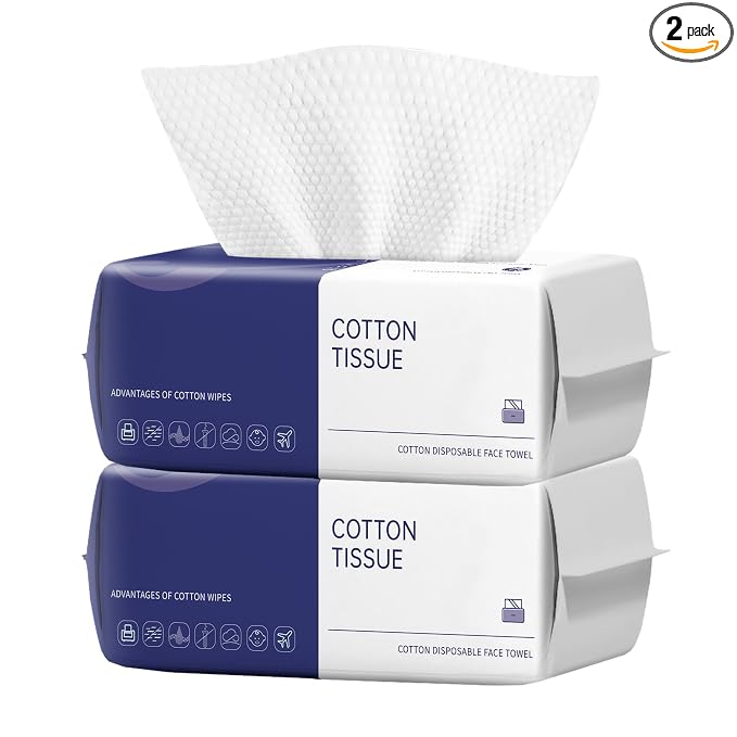 100 Count Face Towels Disposable, Clean Towels (2 Pack) | Ultra Thick Disposable Washcloths And Lint-Free , Ideal For All Skin, Daily Skincare, Makeup Removal & Travel