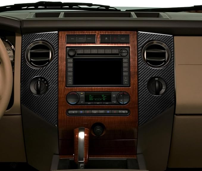 Air Vent Decals Fit for Ford Expedition 2007-2014 Real Carbon Fiber | Central Console Air Vent Decor Accessories|Thick Overlay|Anti-scratch|Self-adhesive