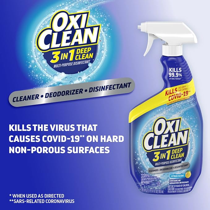 OxiClean 3-in-1 Deep Clean Multi-Purpose Disinfectant, 30 oz (Pack of 3)