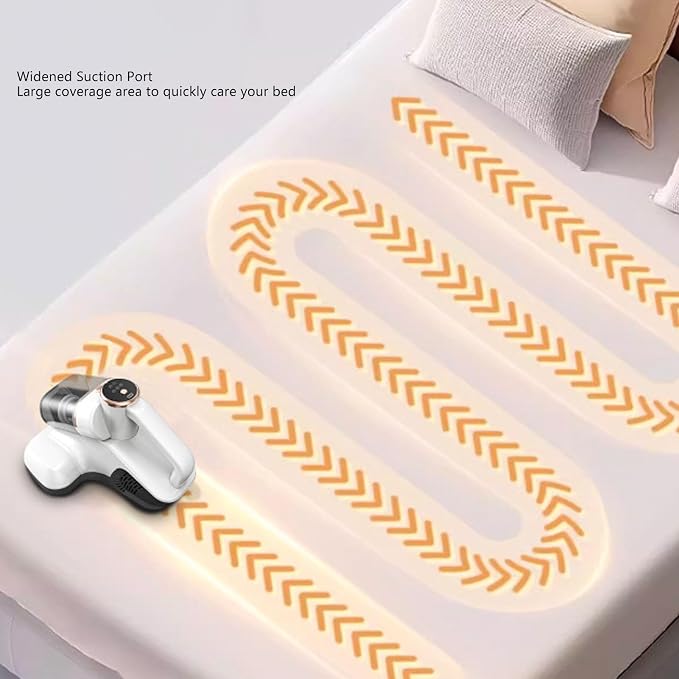 Srliya Mattress Vacuum Cleaner 10Kpa Strong Suction 3 Gears Adjustment LED Screen Handheld Fabric Cleaner for Sofa Bed