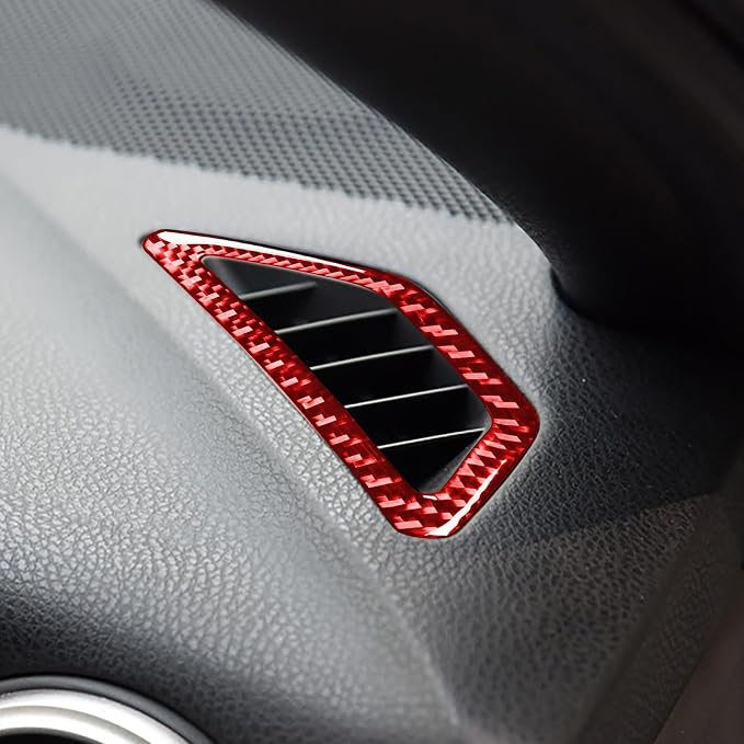 Red Real Soft Carbon Fiber Trim Stickers Dashboard Side Vent Panel Frame Decals Car Accessories Compatible with Subaru BRZ/Scion FR-S/Toyota 86 2016 2017 2018 2019 2020