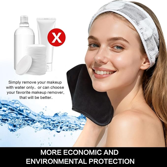 SINLAND Microfiber Facial Cloths Fast Drying Washcloth 8inch x 8inch Absorbent Face Wash Cloth Soft Makeup Remover Cloths