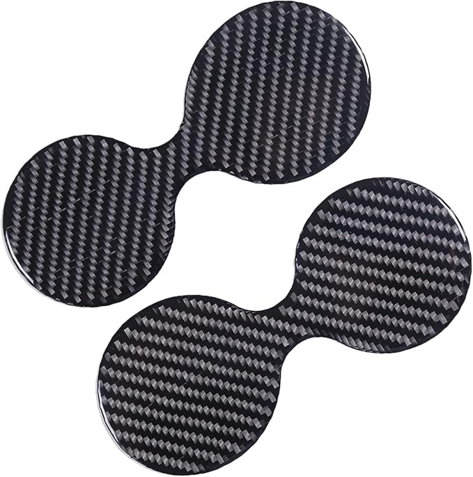 Car Interior Door Groove Gate Pad, Inner Door Slot Mats, Car Cup Holder Coaster Mat for Honda Pilot 2016-2022/ Passport 2019-2023, Carbon Fiber (2rd Row Cupholder Slot Mat)