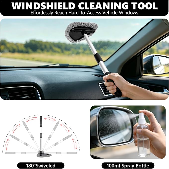 21PCS Car Detailing Kit Interior Cleaner - with Handheld Car Vacuum, Windshield Cleaning Tool, Detailing Brushes, Car Cleaning Supplies Kit for Women Men (Black)