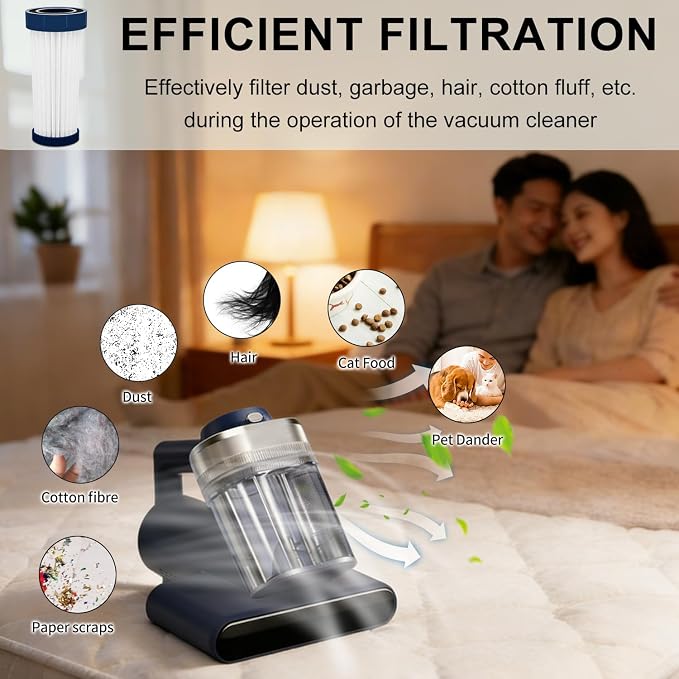 Mattress Vacuum Replacement Filter Compatible with Teant Mattress Vacuum Cleaner,Teant Blue, Gray Upgrade and Pink Bed Vacuum Cleaner.HEAP Filter-4Pack