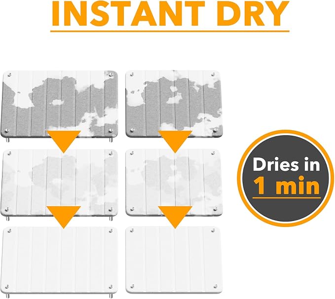 SpaceAid 2 Pack Stone Dish Drying Mats for Kitchen Counter, Expandable Absorbent Rack Dish Pad, Quick Dry Diatomaceous Earth Dishes Mat Tray, Absorbing Sink Stone Mat Board (White)