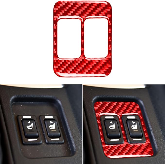 Real Soft Carbon Fiber Trim Sticker Interior Compatible with Subaru BRZ 2016 2017 2018 2019 2020 Car Decoration Seat Heating Button Panel Cover Accessories Decals