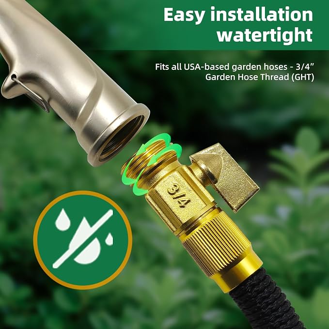 ARXIVE Heavy Duty Garden Hose Nozzle, High Pressure Handheld Sprayer | 4 Adjustable Patterns for Lawn, Garden, Car, Pet & Window Cleaning. Leak-Proof 100% Metal Body, Rustproof