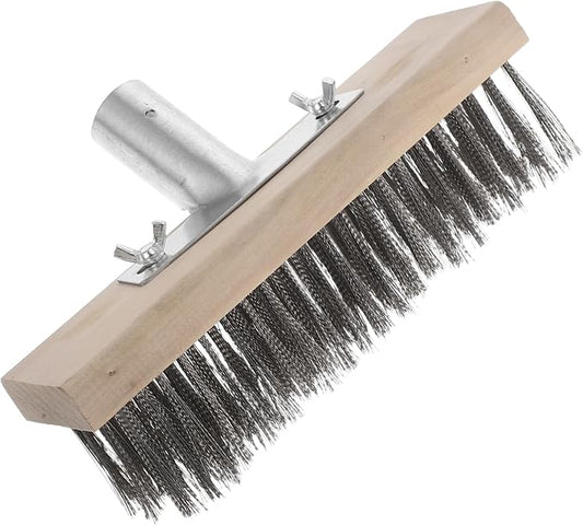ABOOFAN Stainless Steel Wire Floor Brush Outdoor Scrub Brush for Moss Cleaning Heavy Duty Scrubber for Concrete Tile Garage