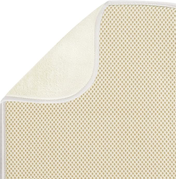 iDesign Fabric Mini Kitchen Countertop Dish Drying Mat, Wheat/Ivory | Absorbent